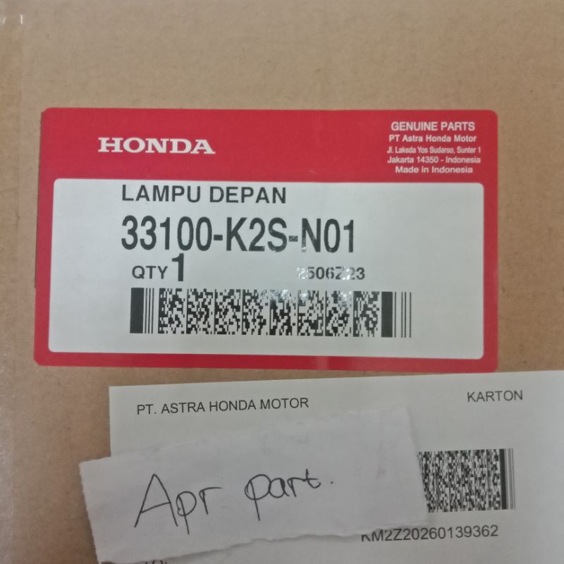 Headlight Reflektor Lampu Depan Vario 160 K2S Ori Ahm 33100K2SN01