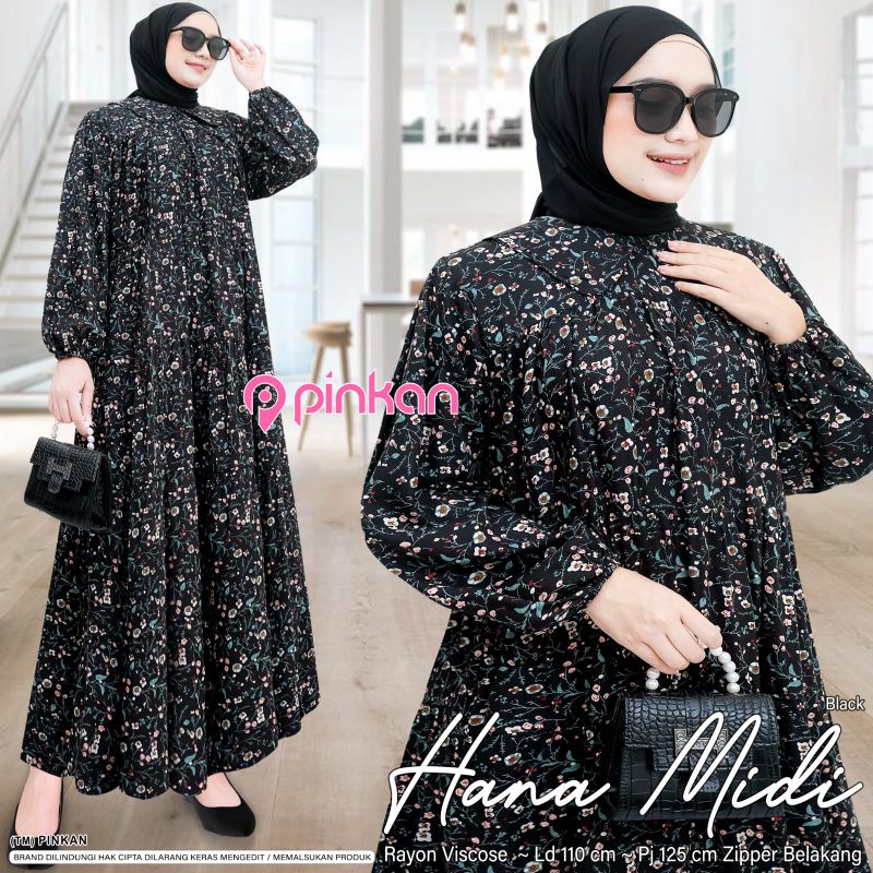 HANA MIDI ORI PINKAN | Ld110 Rayon Viscose