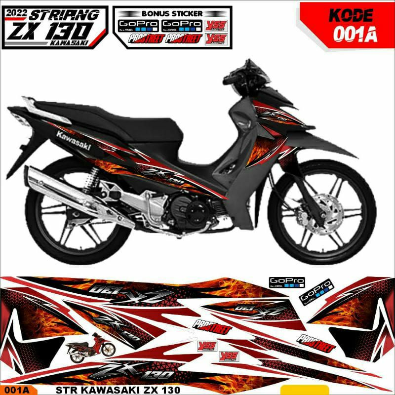 STRIPING KAWASAKI ZX 130 STIKER VARIASI ZX30