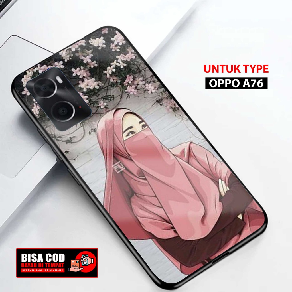 Case Oppo A76 Terbaru { HJBR ] 2D Softcase Glass Kaca Oppo A76 (Case Hp) Oppo A76 (CASING HP) Oppo A