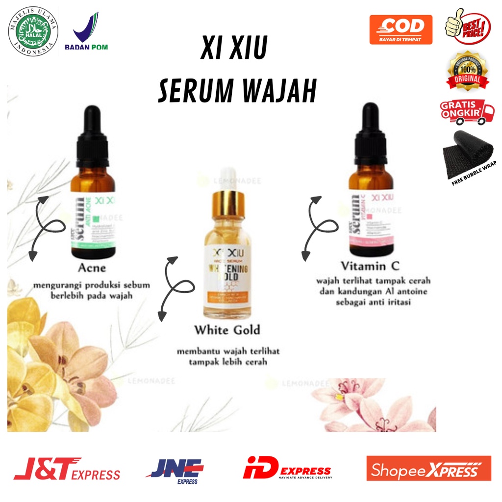 𝗕𝗘𝗔𝗨𝗧𝗜𝗘𝗦 - XI XIU Serum Wajah  | Serum Pemutih Face Serum | Serum Vitamin C | Anti Acne | Whitening 