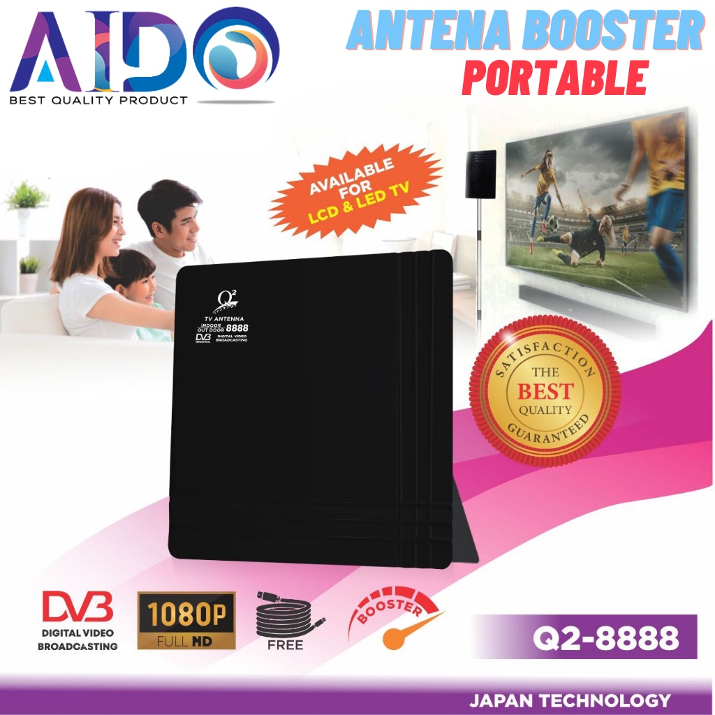 antena booster portable BOOSTER DIGITAL INDOOR OUTDOOR DVB-T  ISDB-T ATSC/ Antena TV Digital Power Booster Penguat Sinyal Set Top Box