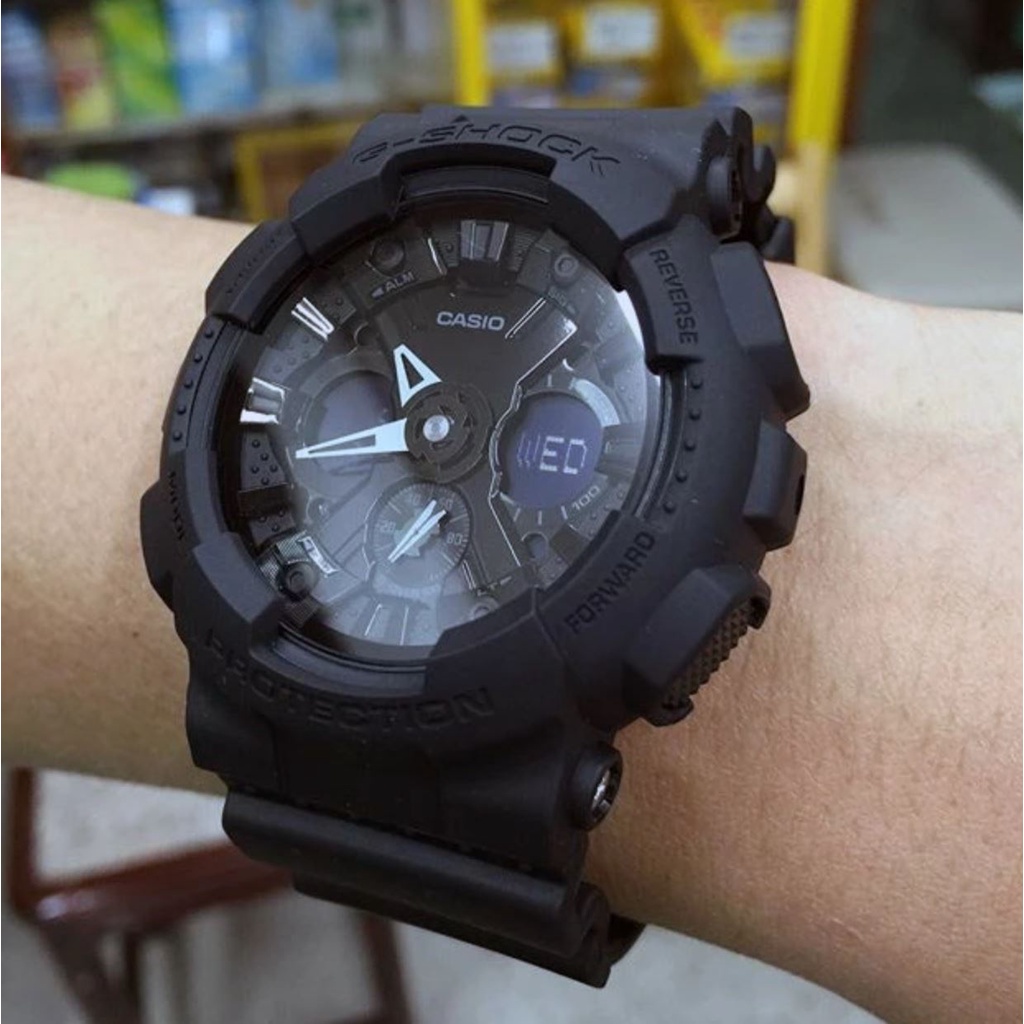 Jam Tangan Pria Casio G-Shock GA 120 GA-120BB-1A Dual Display Movement Sport