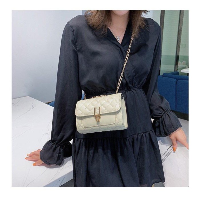 TAS SELEMPANG WANITA | LILY BAG | TAS FASHION WANITA - Putih V8W1