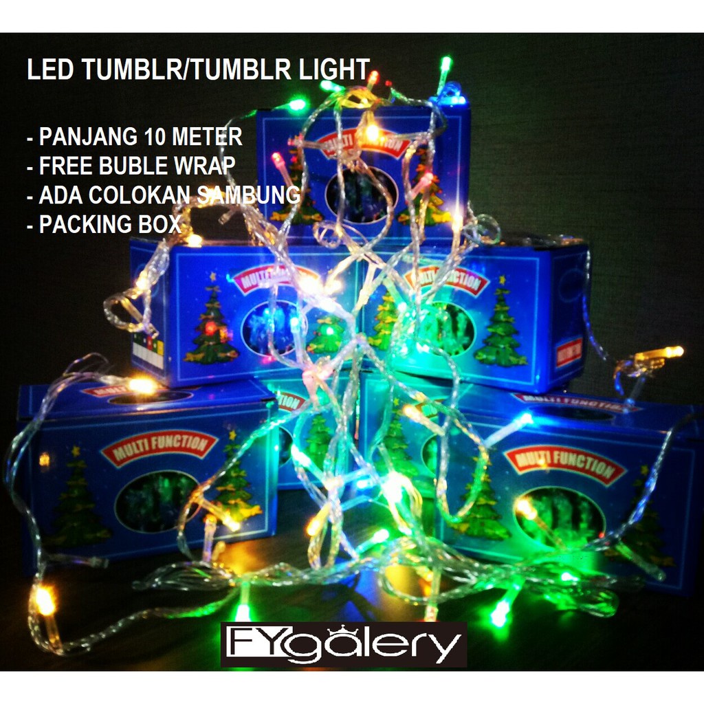 FYGALERY LAMPU LED TUMBLR 10 METER DENGAN DUS/KARDUS/KOTAK LAMPU DEKORASI GANTUNG 10 METER