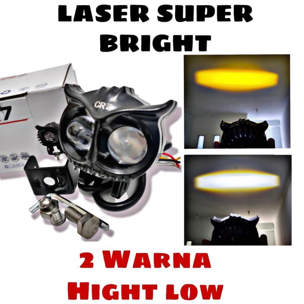 Lampu Tembak SUPER OWL LASER GUN Sorot foglamp 2 mata SQL D2 OWL H/L 2 Warna putih kuning