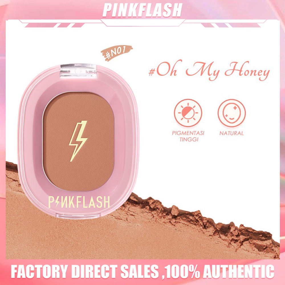 PINKFLASH OhMyPinkFlash OhMyHoney Soft Powder Naturally Pigmented N01 Make Up Blush On Cheek Lit Pressed