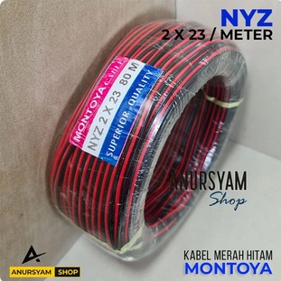 Kabel Serabut 2x23 NYZ MONTOYA / Kabel Hitam Merah / Kabel Serabut NYZ