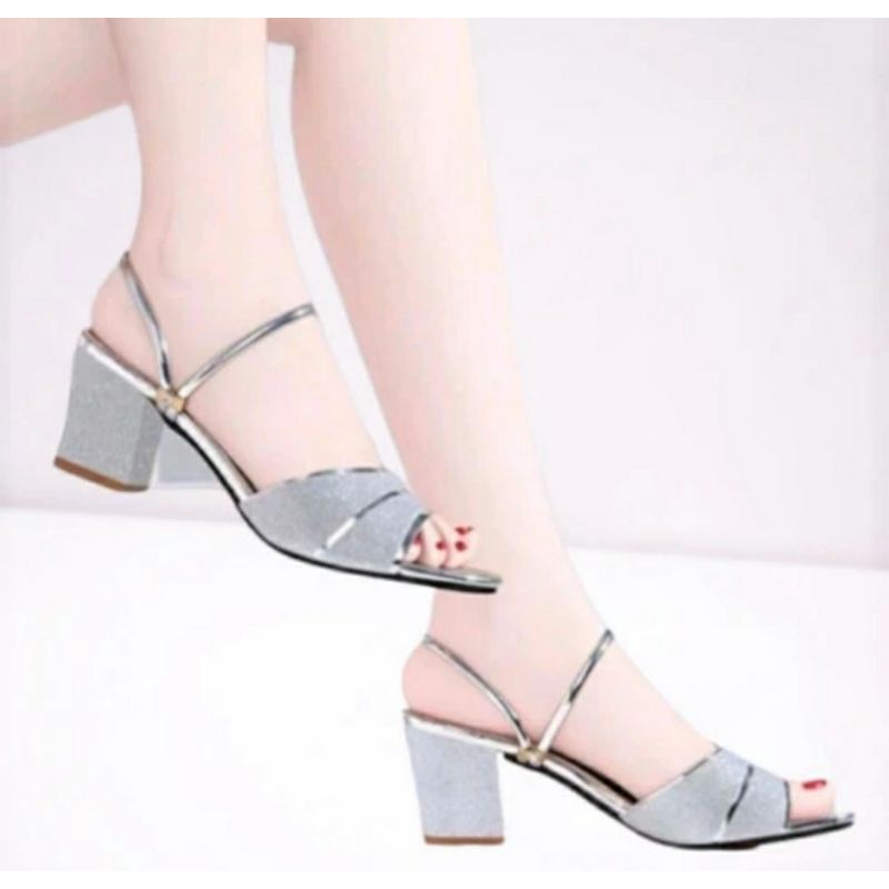 Sepatu Wedges Wanita KULIT JUMBO 40-41-42-43-44-45 Wedges Pesta Premium Megan-701Black Ukuran Besar Glamore, 44