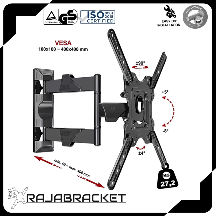 NORTH BAYOU NB P4 Bracket TV Swivel 32 40 42 43 49 50 55 inch Full Motions Cantilever Mount