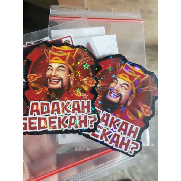 sticker hologram kakek merah,biru bocil dll