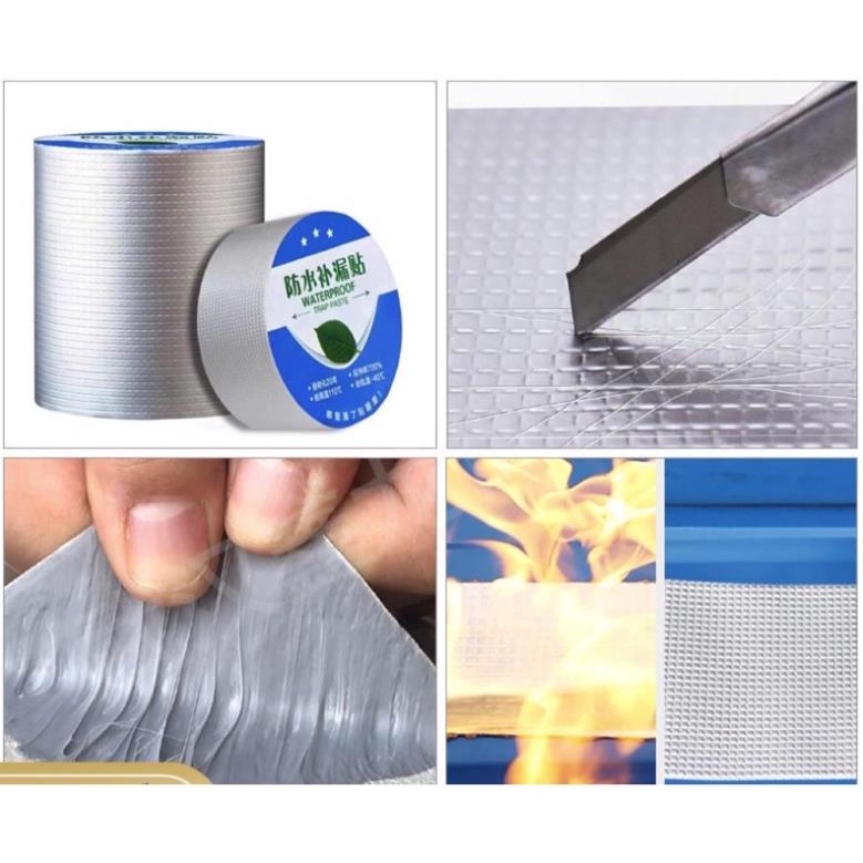 Aluminium Foil Butyl Rubber Waterproof Tape / Lakban aluminium Anti Bocor Uk Lebar 10cm x Panjang 5m