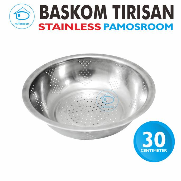 Baskom Saringan Stainless 30cm Baskom Tirisan Buah Sayur