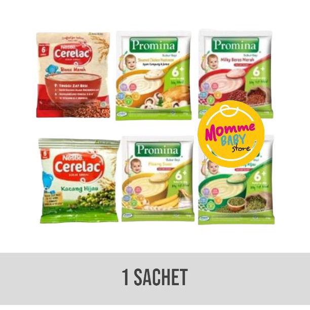 Nestle Cerelac Promina Bubur Sereal Bayi Sachet 20gr bubur Mpasi bayi usia 6 bulan bubur saset / Promina Sachet / Promina Bubur / Cerelac Sachet / Promina Bubur Bayi Sachet / Cerelac Bubur Bayi Sachet