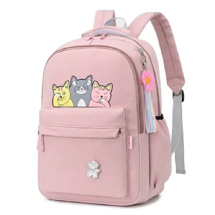 Rayhana - Tas Ransel Sekolah Anak Anak SD SMP Motif Karakter Kartun 3 Kucing