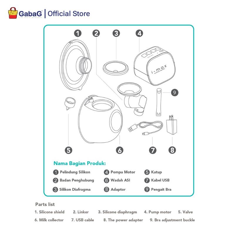 Gabag - Handsfree Breastpump - Kolibri I Max Breastpump