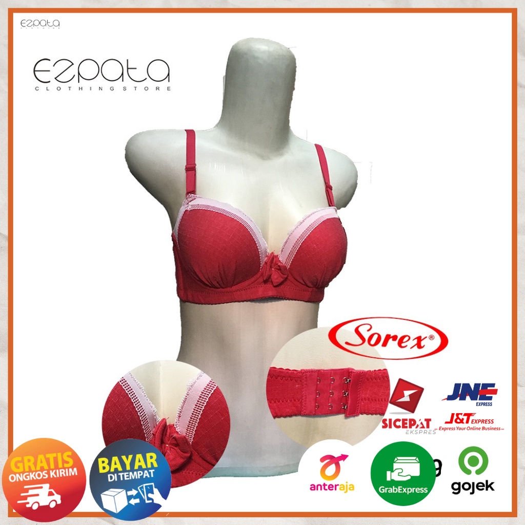 Bh Wanita Wanita Sorex Bahan Katun Busa Tebal Kait Tiga Menyerap Keringat Tanpa Kawat Art.99155