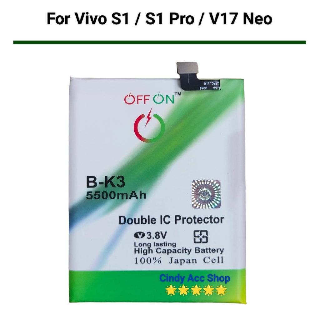 Baterai Double Power For Vivo S1 Pro S1 V17 Neo BK3 B-K3 Battery Batre