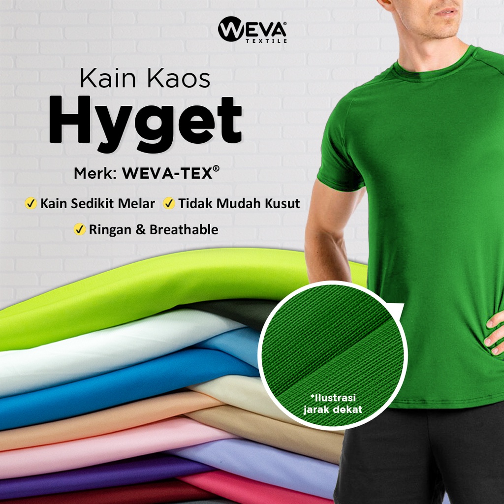 Bahan Kain Hyget Kain Kaos Partai Berkualitas Kain Furing Hyget Weva Textile
