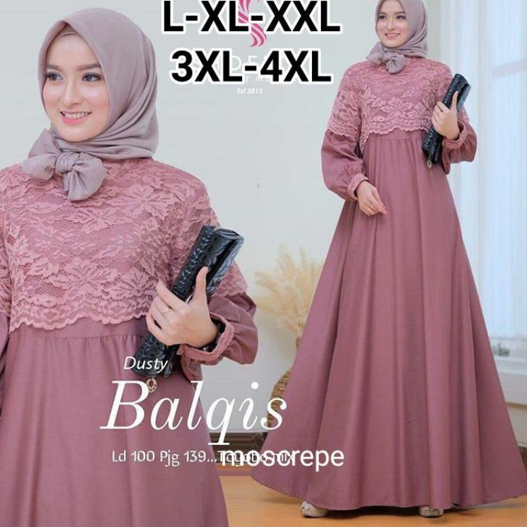 MURAH Baju Gamis brukat Jumbo Pesta Ukuran L XL XXL XXXL 4XL Ld 140 gamis asdf jumbo mix bruka