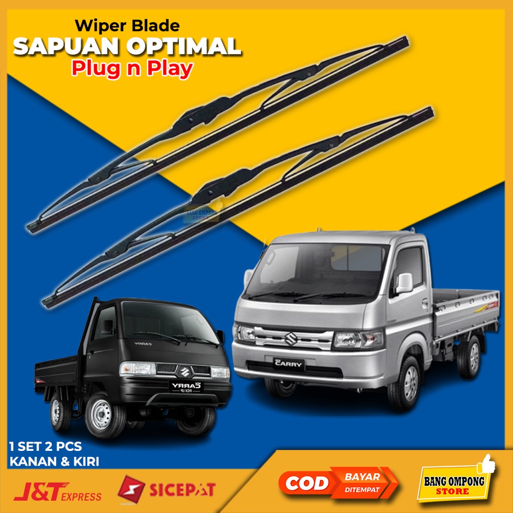 Wiper Blade Pembersih Kaca Mobil Universal 2 Pcs Carry Pickup Cary Pick Up Lama Baru