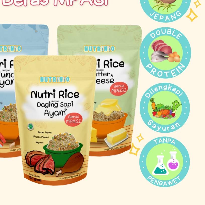 

❄ Nutrinio Nutri Rice 150 g | Beras MPASI Double Protein Tanpa Pengawet ♩