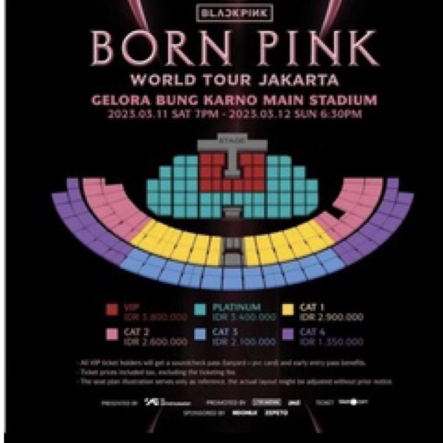 Tiket konser blackpink day 2 platinum center