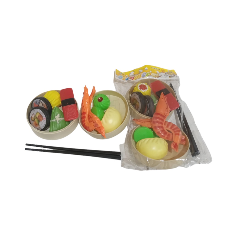 Mainan anak double dimsum package / mainan delicius food makanan jepang sushi lucu dan bagus ST1272