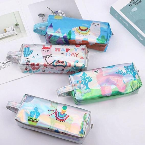 

Llama alpaca laser holographic pencil case SK1901