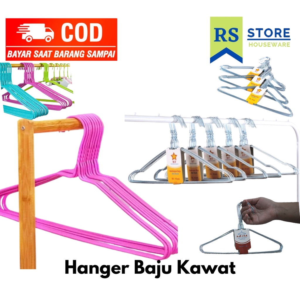 hanger gantungan baju jaket hijab jilbab kerudung stainless kawat besi aesthetic / kapstok hook gabt