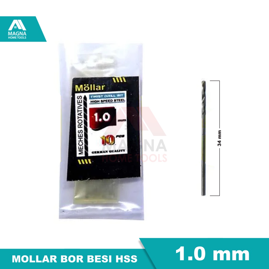 MATA BOR BESI LISTRIK HSS MOLLAR PUTIH 1 MM [ORI]