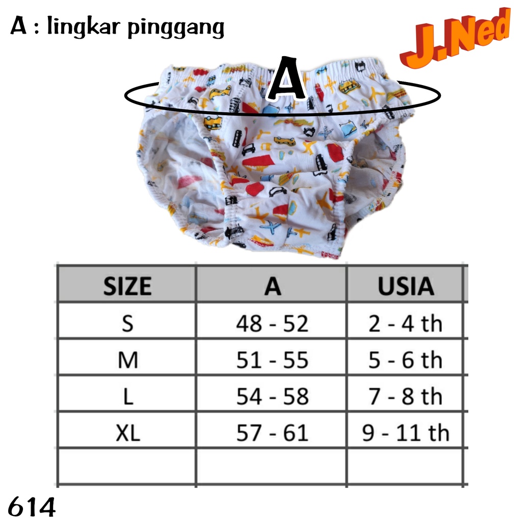 J614T (ISI 3PCS) CELANA DALAM ANAK PRIA AGREE NGSC-15 SIZE S - XL (2 - 11 TH)