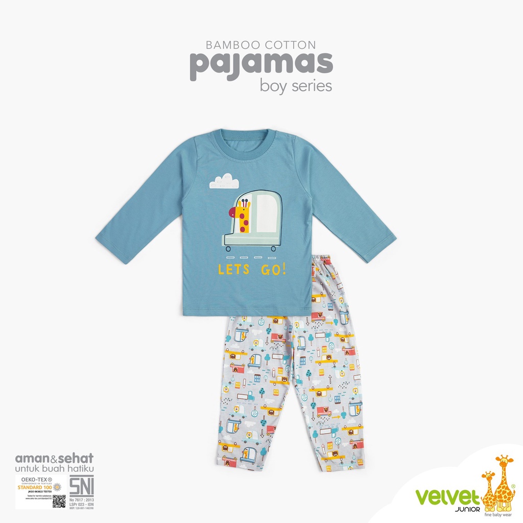 VELVET Mix n Match Cotton Bamboo Velvet Junior Piyama Anak Bambu