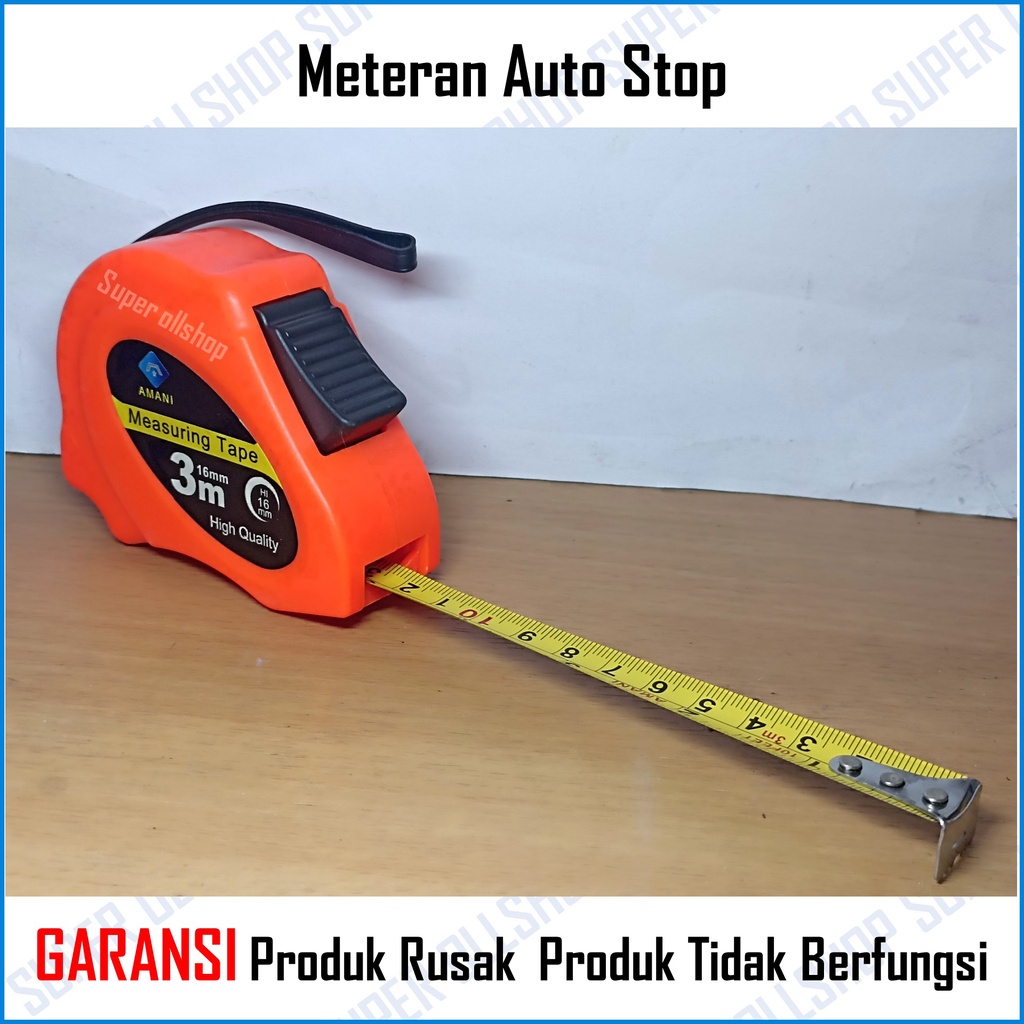 Meteran Alat Pengukur Tukang 3 Meter / Meteran Berkualitas Ukuran 3 Meter Measuring Tape Auto Stop