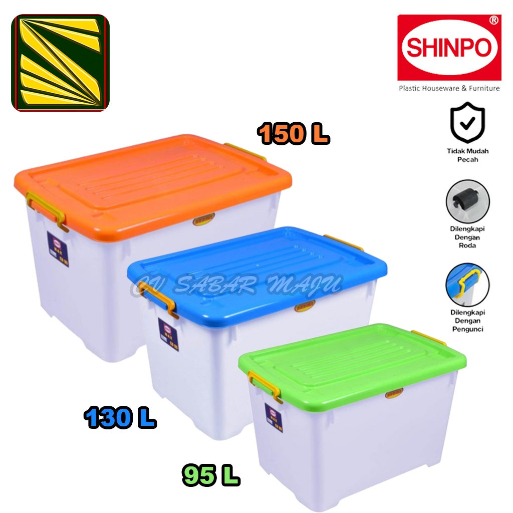 Jual Box Container Plastik Kotak Penyimpanan Serbaguna Shinpo Cb 95 Liter 130 Liter Dan 150 3177