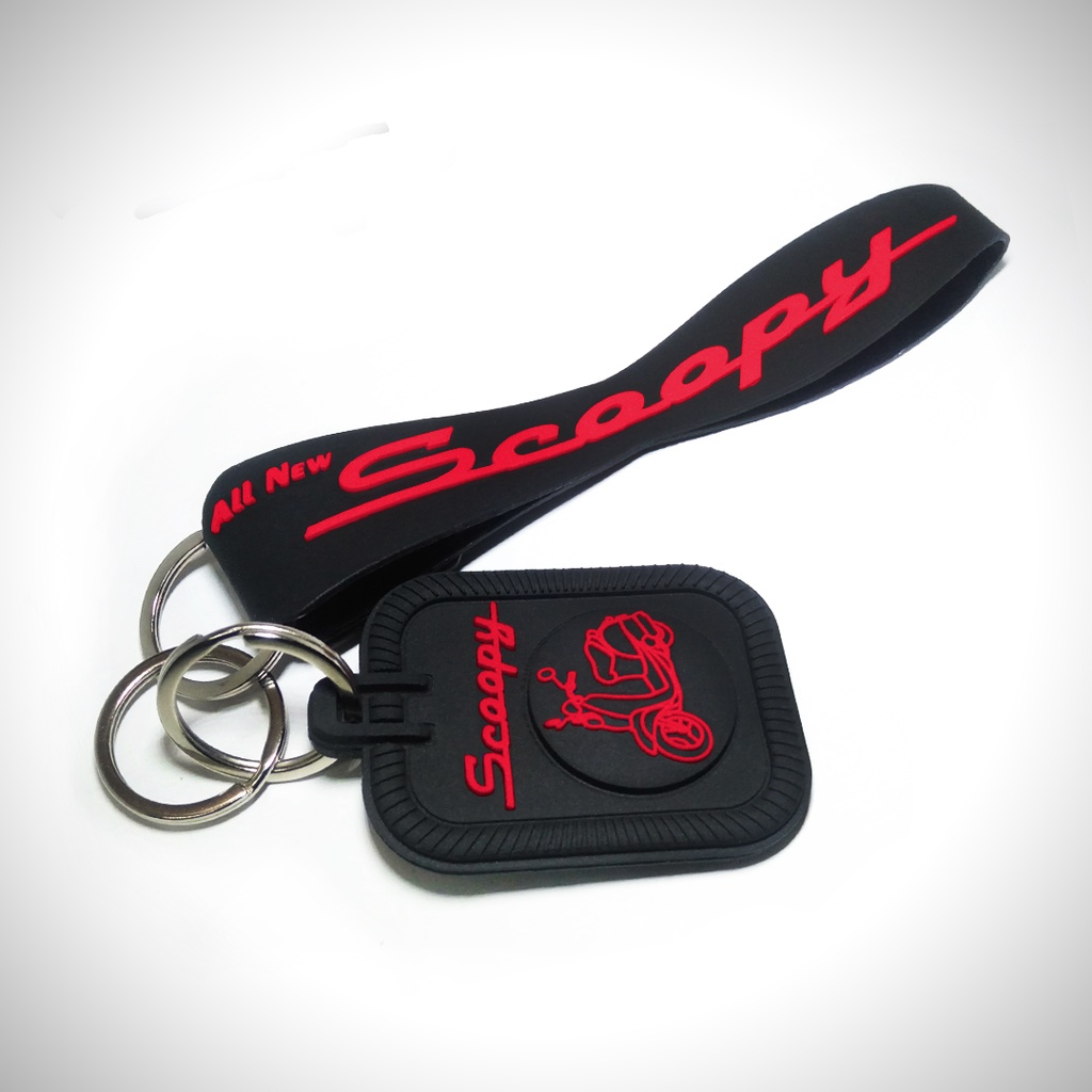 GANTUNGAN KUNCI MOTOR HONDA SCOOPY 3D RUBBER KEYCHAIN DESIGN UNIK KEREN