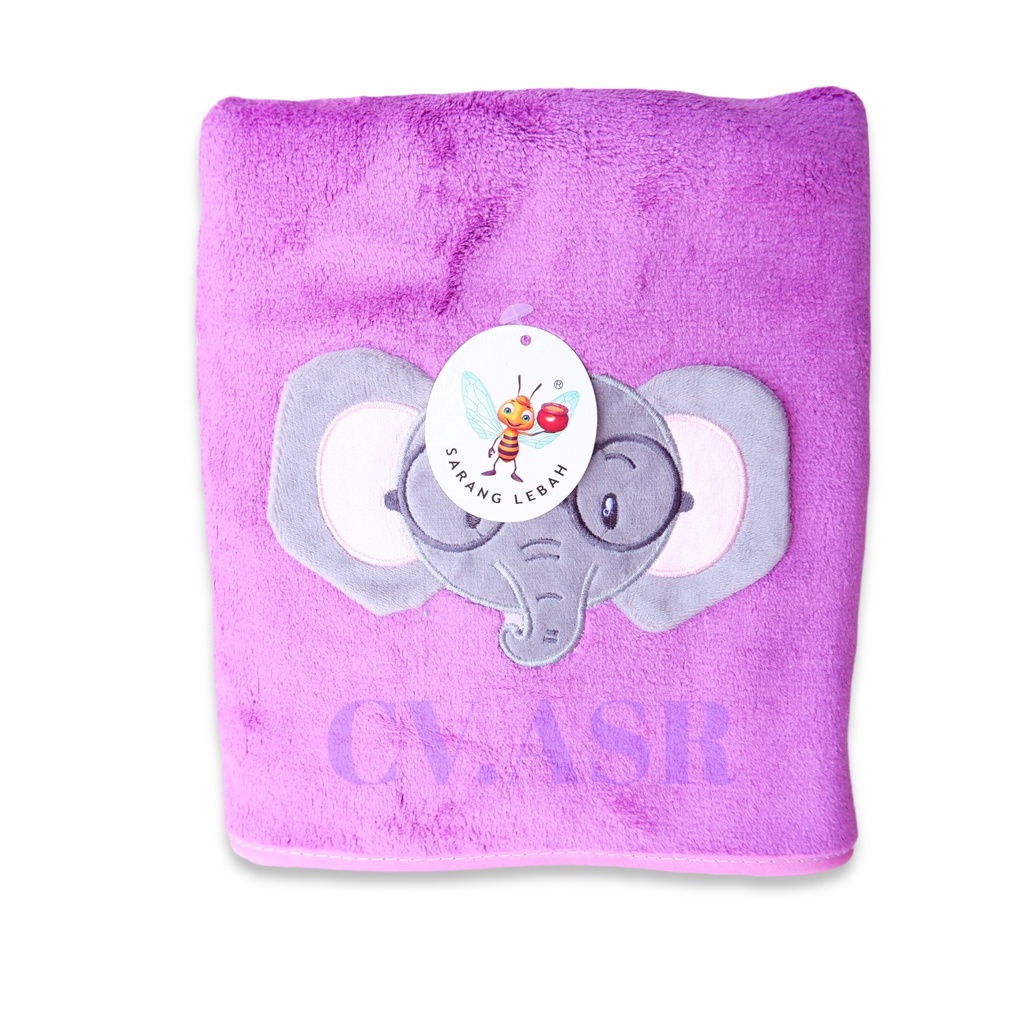 Handuk Bayi Berkarakter 3D Applicator Premium Bahan Microfiber 100x50cm Sarang Lebah