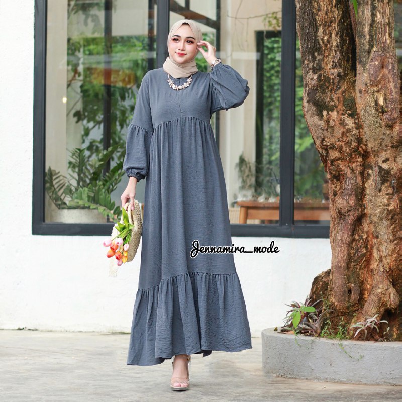 NAMIRA DRESS / GAMIS WANITA CINKLE AIRFLOW/ GAMIS LEBARAN 2023