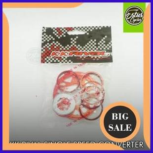 last stok KK Rival Single Speed Converter Kit Dengan Protektor Rantai Warna Merah Anodize | Get Free