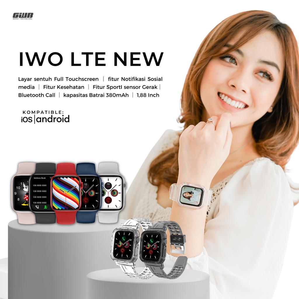 BERGARANSI✅ IWO LTE  NEW  WIRELESS CHARGER(BISA TLP DARI JAM )FOR IOS &amp;ANDROID,ZOOM IN OUT SMARTWATCH SHASHA_GWB SHASHA_STUFF