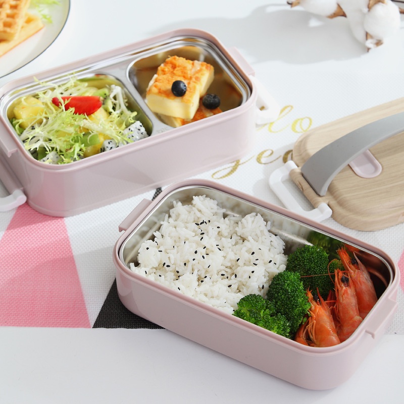 Mi.more Rantang Kotak Bekal Makan 2 Susun / Kotak Makan 2 Tingkat Lunch Box Stainless Steel 304 Kotak Bekal Makan Rantang 2 Sekat