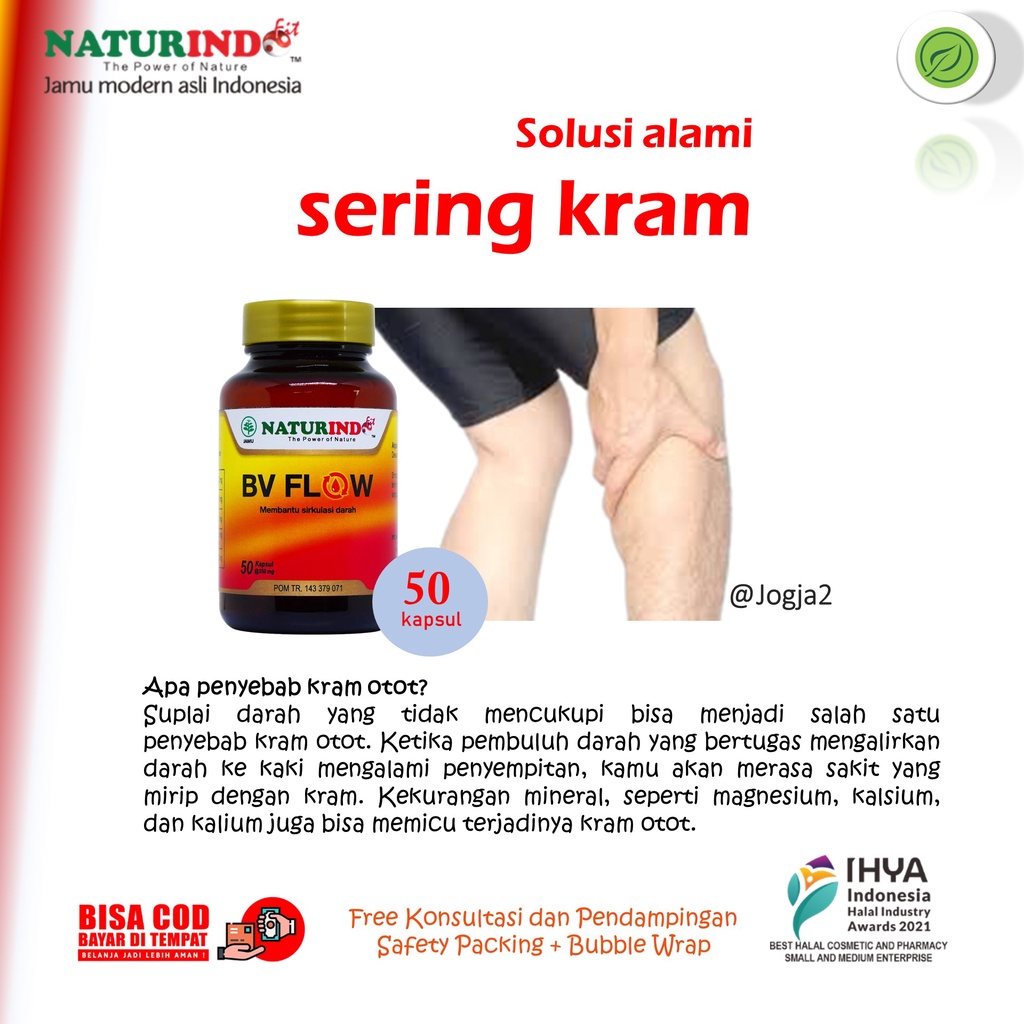 Obat Herbal BV Flow Kram Otot Kaki Betis Stroke Ringan BV FLOW Naturindo