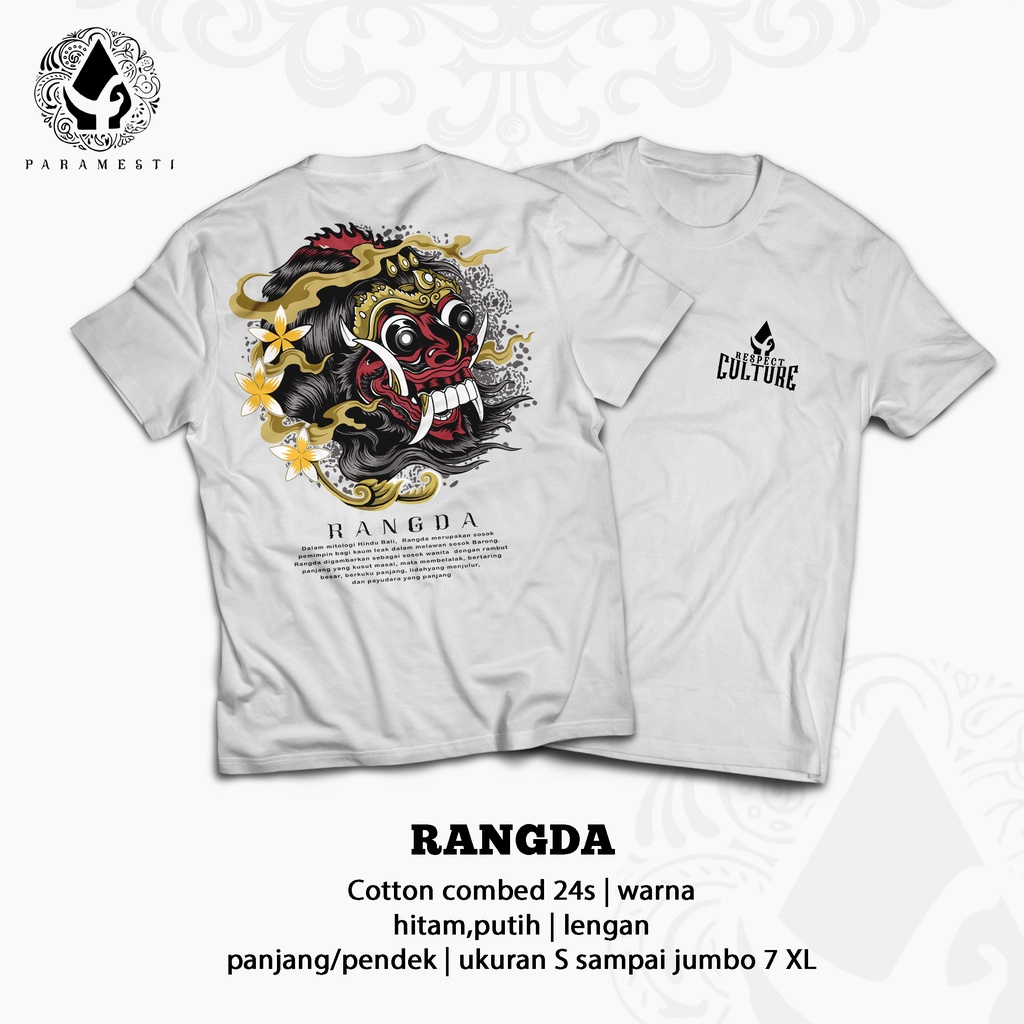 Kaos Barong Bali Rangda - Cotton Combed 24s - Paramesti