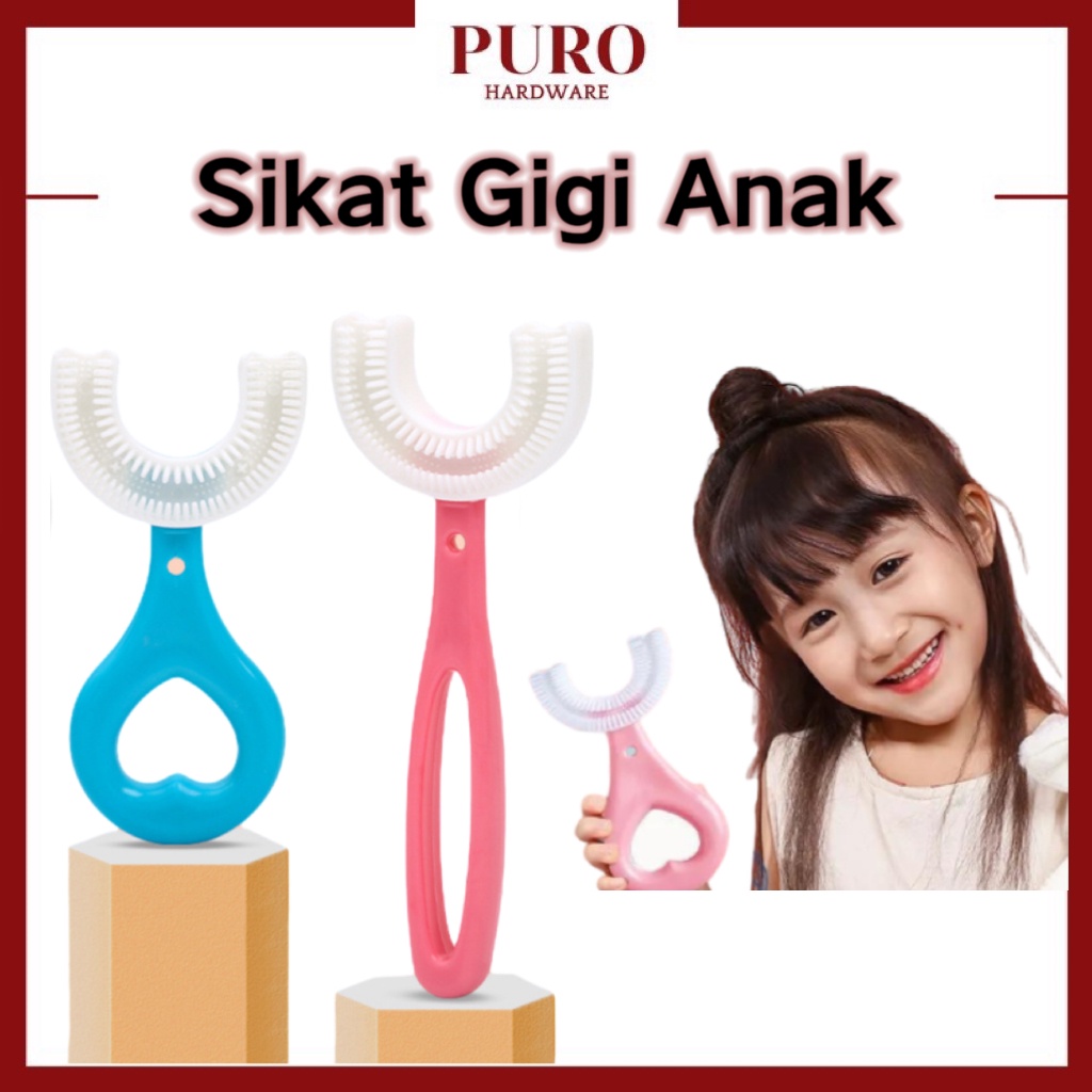 Sikat Gigi Anak Bentuk U Bahan Silikon / Tooth Brush Baby Silicon / Training Toothbrush / Sikat Gigi Silikon