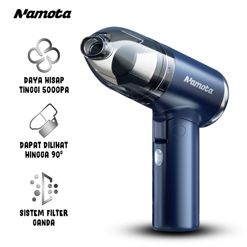 NAMOTA Car Vacuum Cleaner Mobil dan Rumah Wet And Dry Portable NC-VC01 Blue