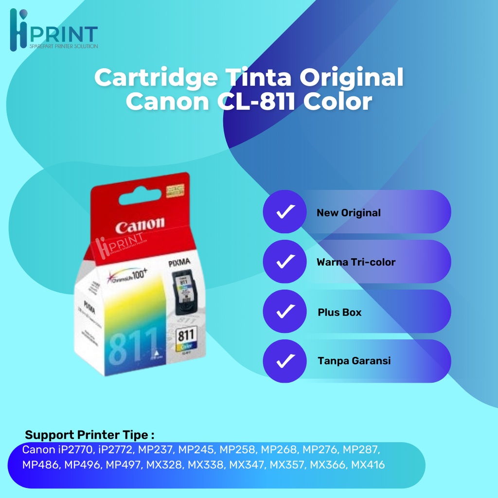 Cartridge Tinta Original Canon CL811 CL-811 CL 811 Color, Cartridge Printer Canon IP2770 IP2772 New