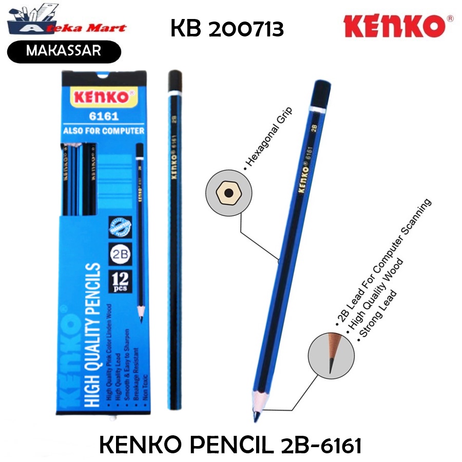 

[BOX/12PCS] ] KENKO PENSIL 2B 6161