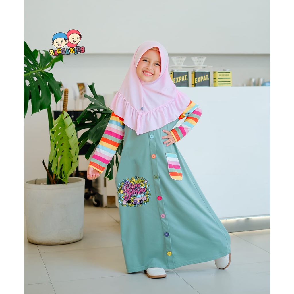 PAKAIAN GAMIS ANAK GRATIS TAS PEREMPUAN REMAJA 2 3 4 5 6 7 8 9 10 11 12 13 tahun TERBARU CASUAL BAHAN KAOS PREMIUM SYAR'I NYAMAN RAGGAKIDS RG 61