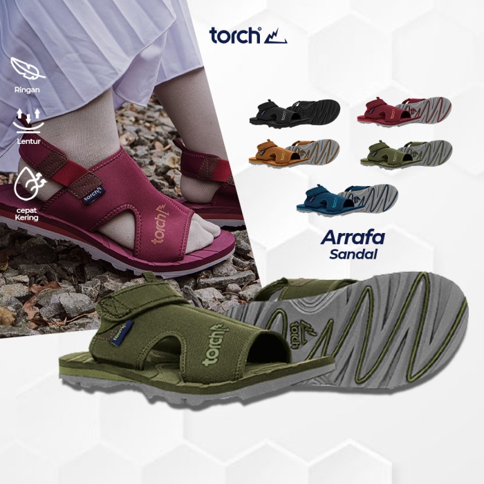 Torch Depok Sandal / Sendal Haji Umroh - Arrafa - Burgundy, 42 M3U8