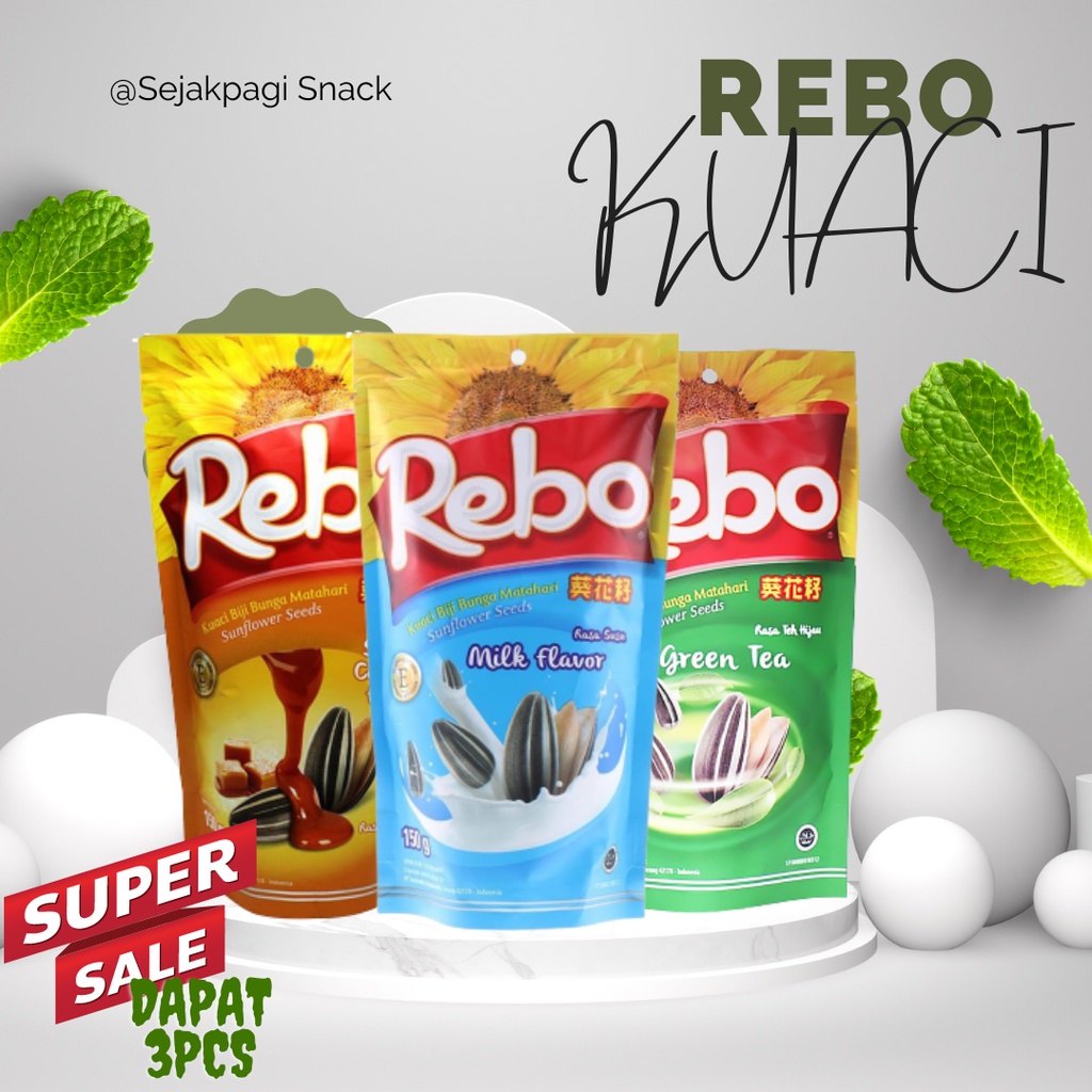 (3PCS) Rebo Kuaci Biji Bunga Matahari Original 150 g